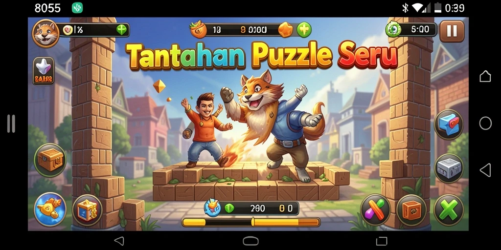 Tampilan gameplay dari game Puzzle 8055 yang menantang dan mengasyikkan.