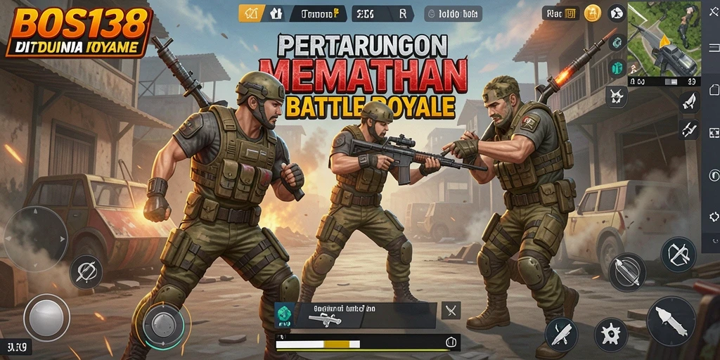 Tangkapan layar BOS138 menampilkan pertarungan seru di arena Battle Royale.