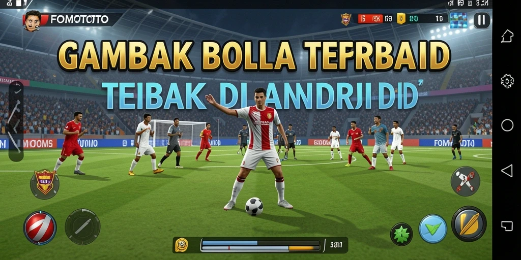 Tampilan gameplay FOMOTOTO yang penuh aksi dalam pertandingan sepak bola.