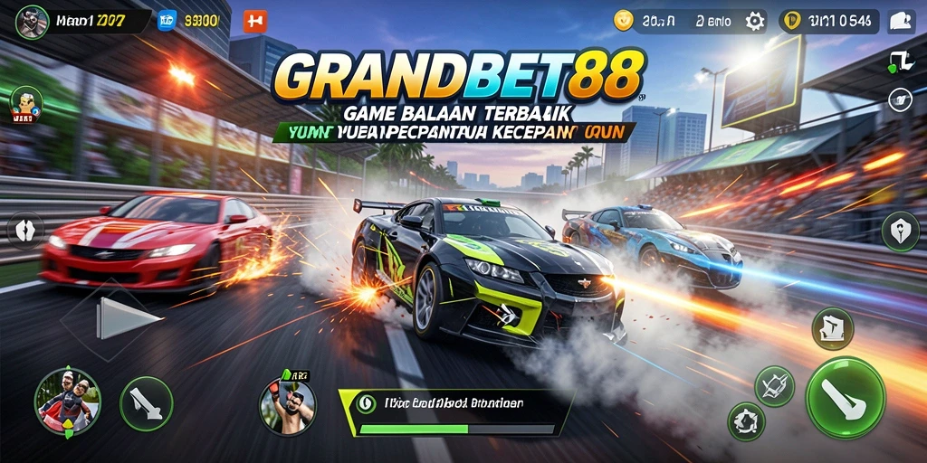 Screenshot aksi balapan yang mendebarkan di GRANDBET88.