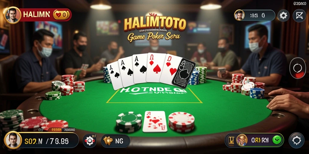 Tampilan menarik dari gameplay Poker di HALIMTOTO.