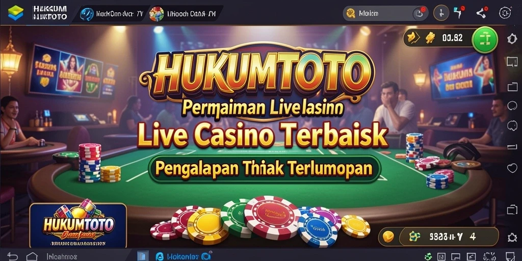 Tampilan gameplay HUKUMTOTO dengan dealer langsung yang profesional.