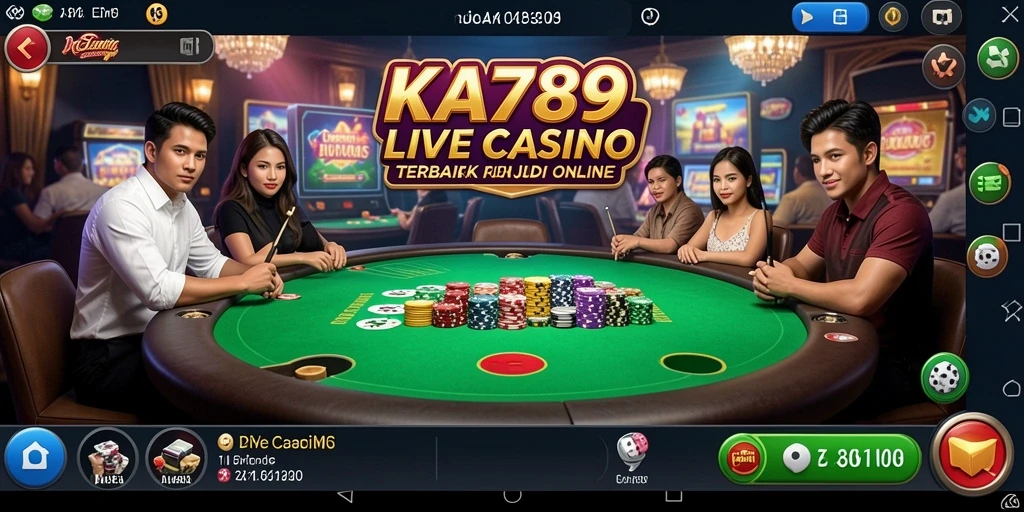 Tangkapan layar KA789 menunjukkan dealer langsung dan permainan yang mendebarkan.