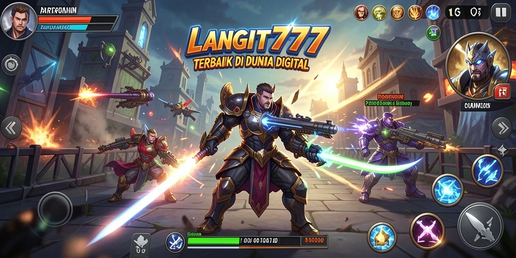 Screenshot LANGIT777 menunjukkan aksi pertarungan epik dengan karakter yang dinamis.