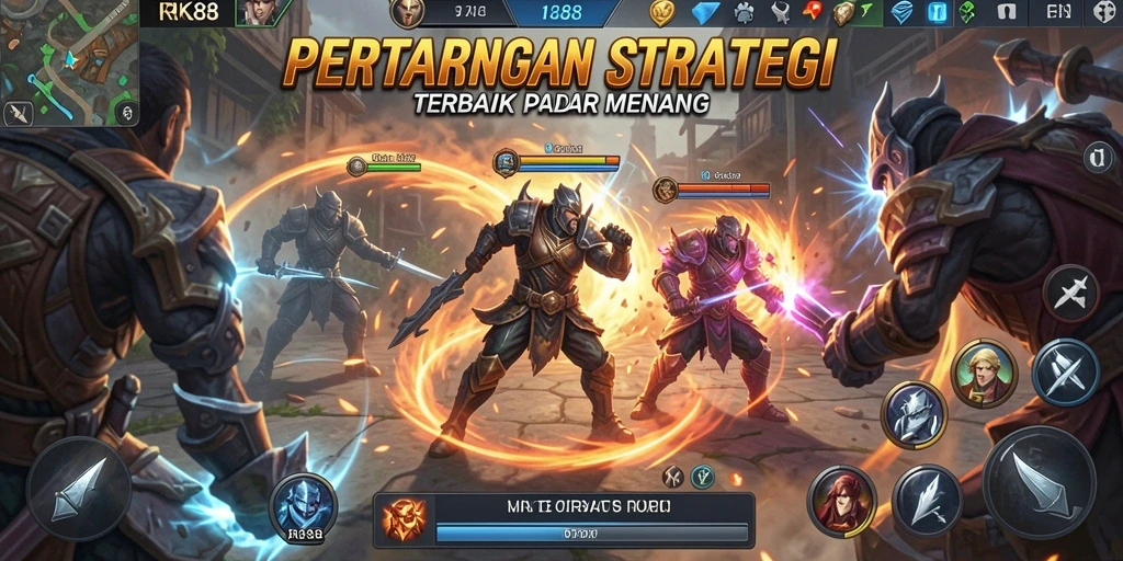 Tampilan gameplay yang mendebarkan dari RK88, menunjukkan strategi dalam aksi.