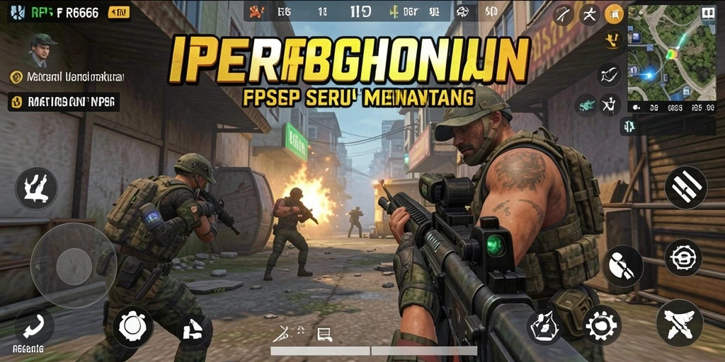 Tampilan gameplay menegangkan dari RR666 dengan adegan pertempuran intens.