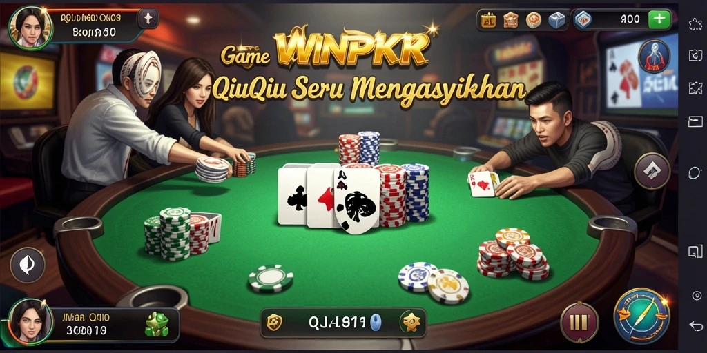 Tampilan gameplay QiuQiu di WINPKR yang menantang.